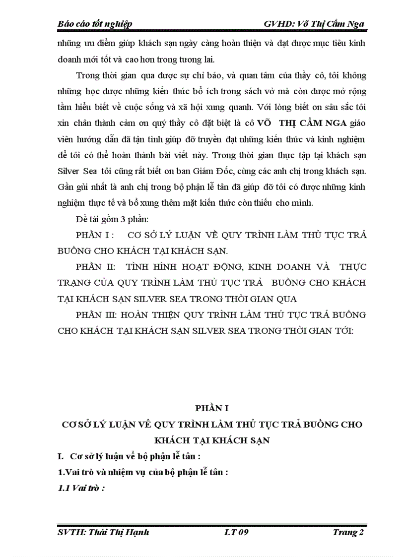 image for page Hoàn thiện quy trình làm thủ tục trả buồng cho khách tại khách sạn silver sea đà nẵng