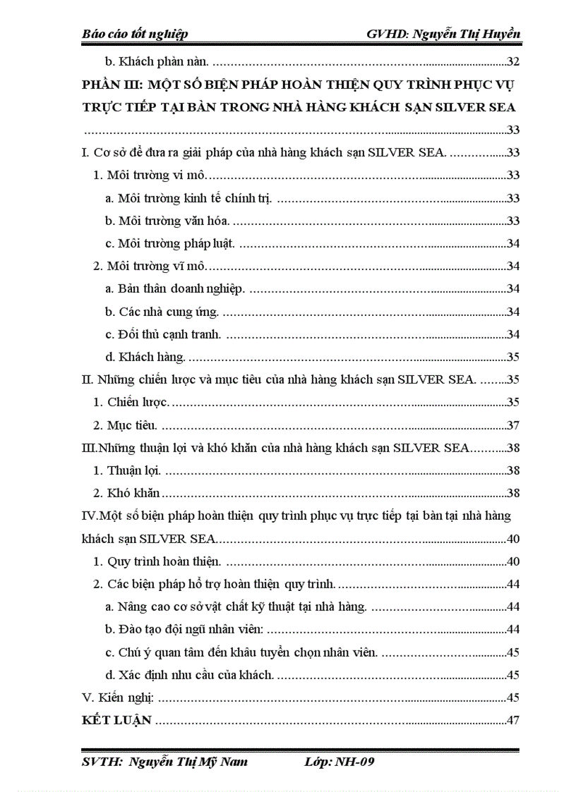 image for page Hoàn thiện quy trình phục vụ trực tiếp tại bàn của nhà hàng khách sạn SILVER SEA đà nẵng