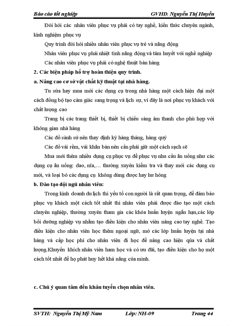 image for page Hoàn thiện quy trình phục vụ trực tiếp tại bàn của nhà hàng khách sạn SILVER SEA đà nẵng