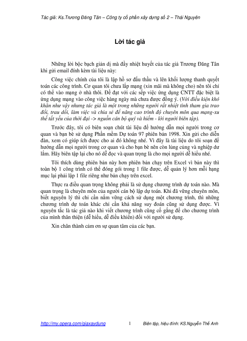 image for page Hướng dẫn sử dụng chương trình dự toán 97