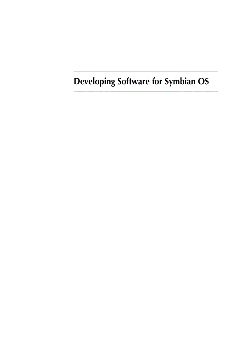 image for page Developing Software for Symbian OS