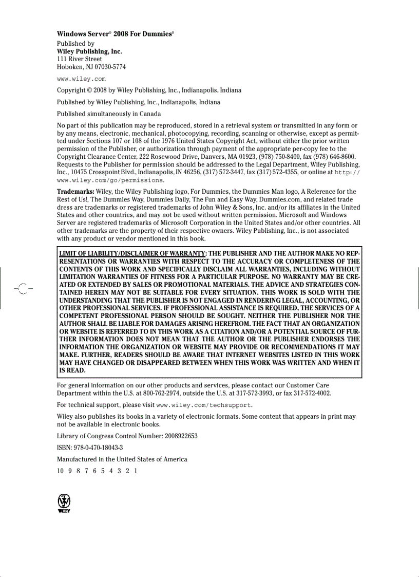 image for page Windows Server 2008 for Dummies
