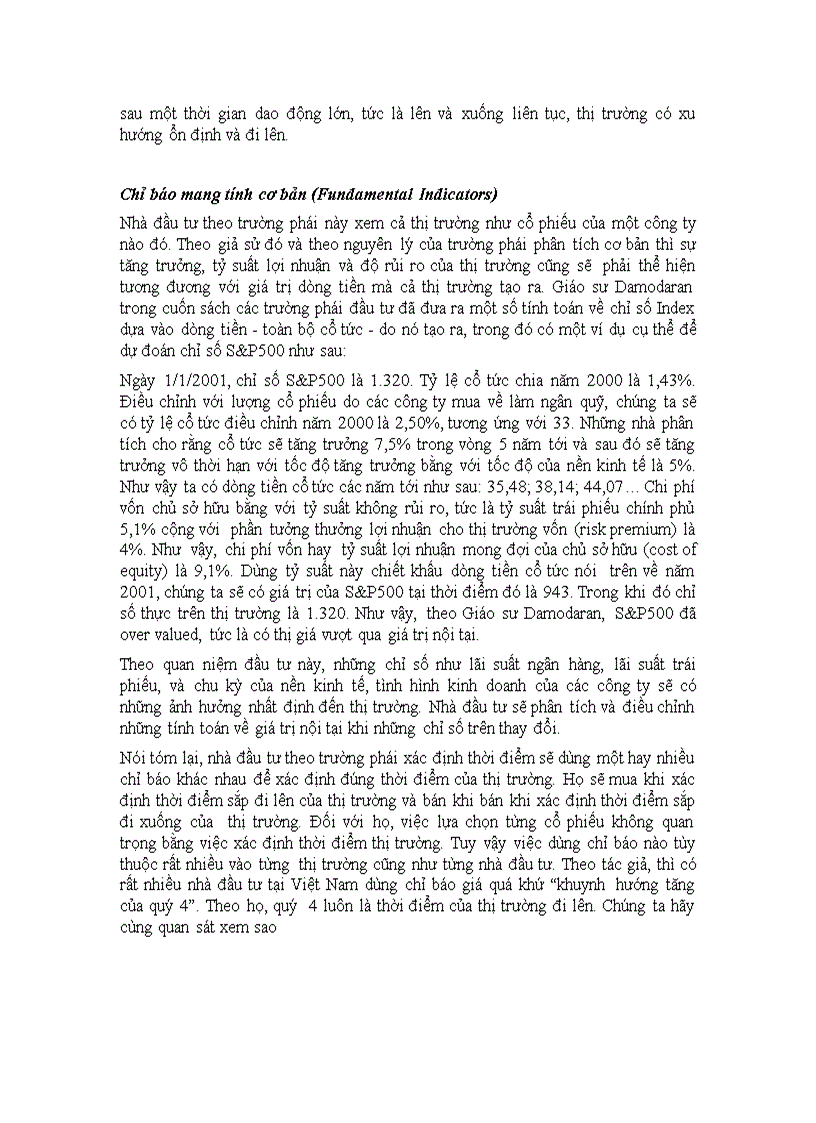 image for page Trường phái đầu tư Xác định thời điểm đúng của thị trường