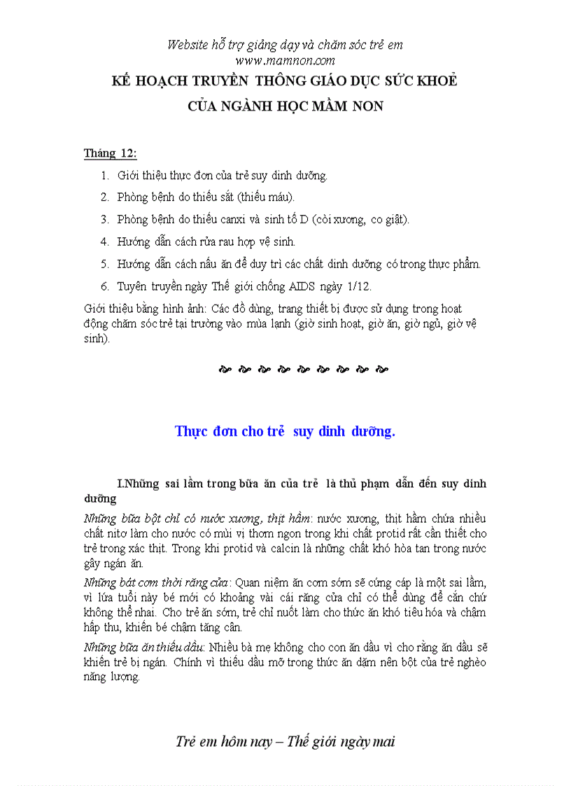 image for page Kế hoạch truyền thông giáo dục sức khỏe tháng 12