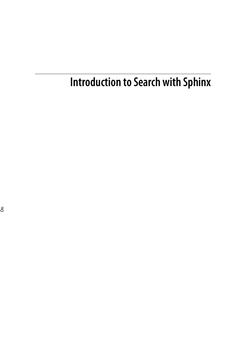 Introduction to Search with Sphinx