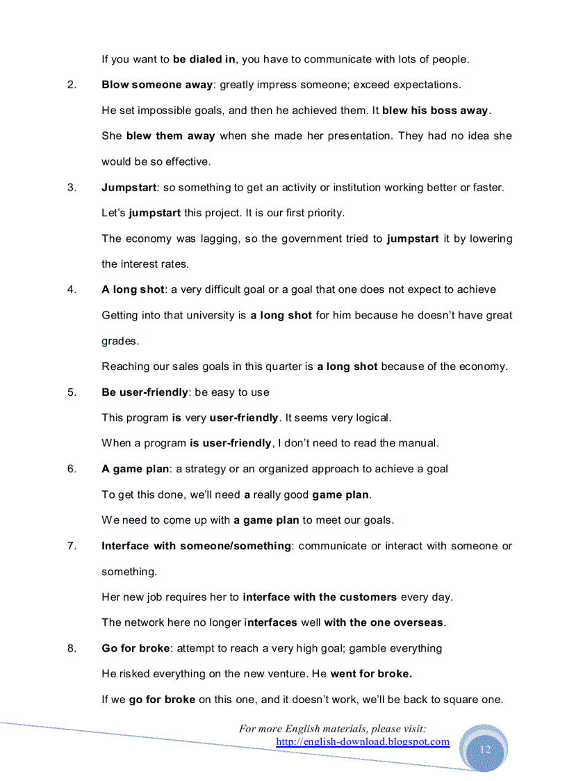 image for page Toeic Idioms