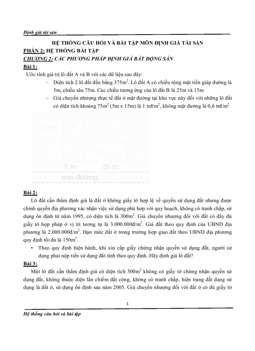 image for page Bài tập định giá tài sản