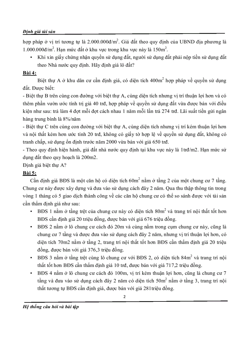 image for page Bài tập định giá tài sản
