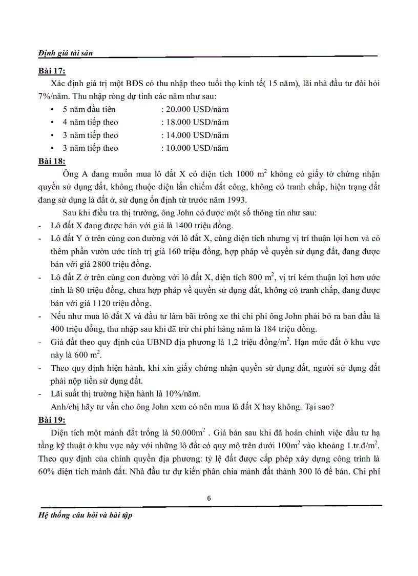 image for page Bài tập định giá tài sản