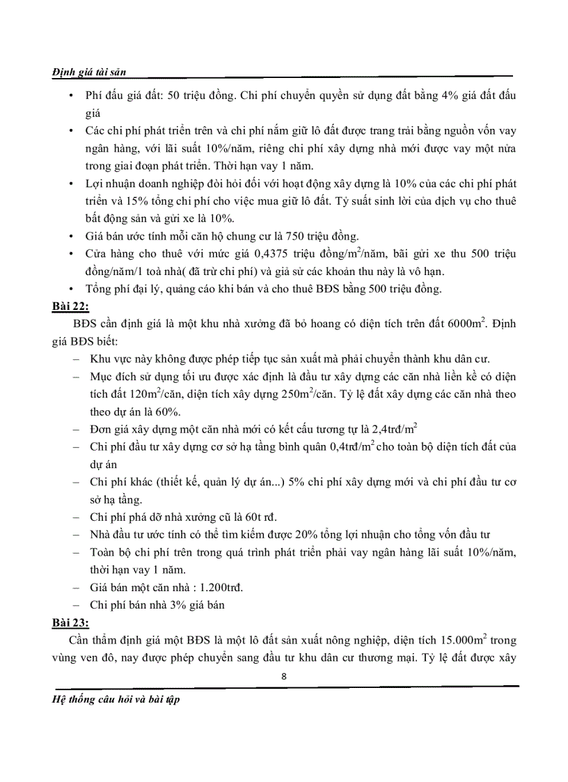 image for page Bài tập định giá tài sản
