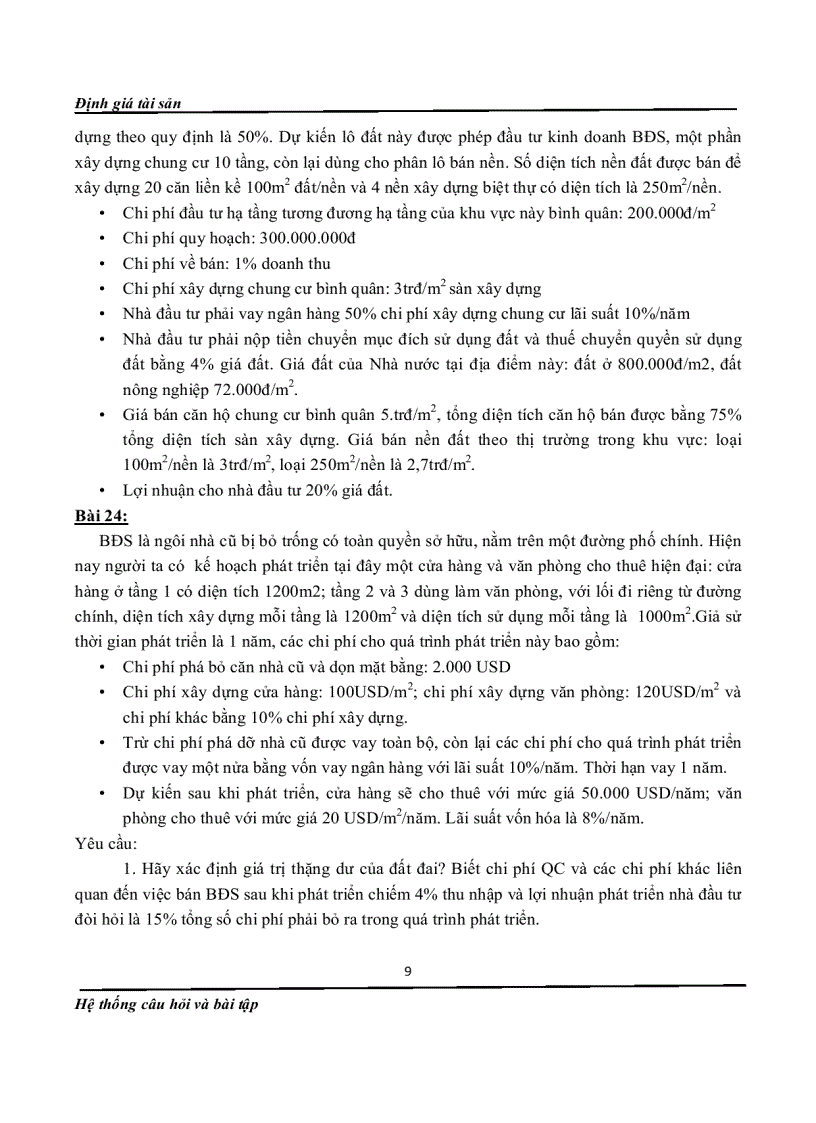 image for page Bài tập định giá tài sản