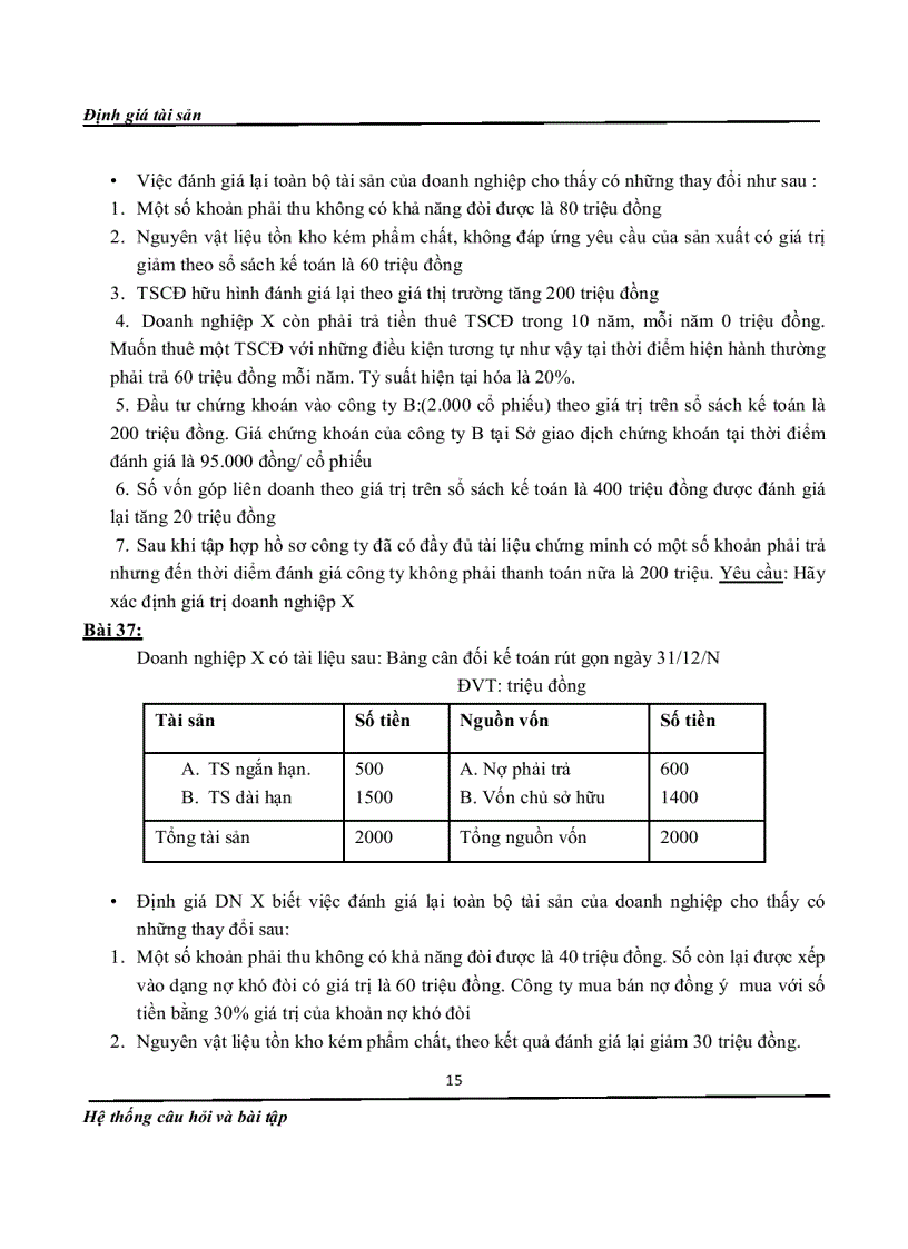image for page Bài tập định giá tài sản