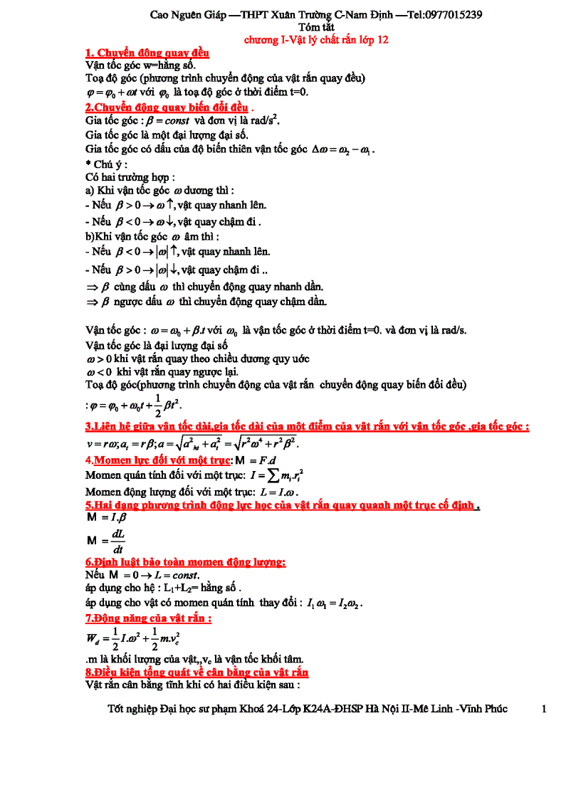 image for page Bài Giảng Cơ Học Vật Rắn Cao Nguyên Giáp