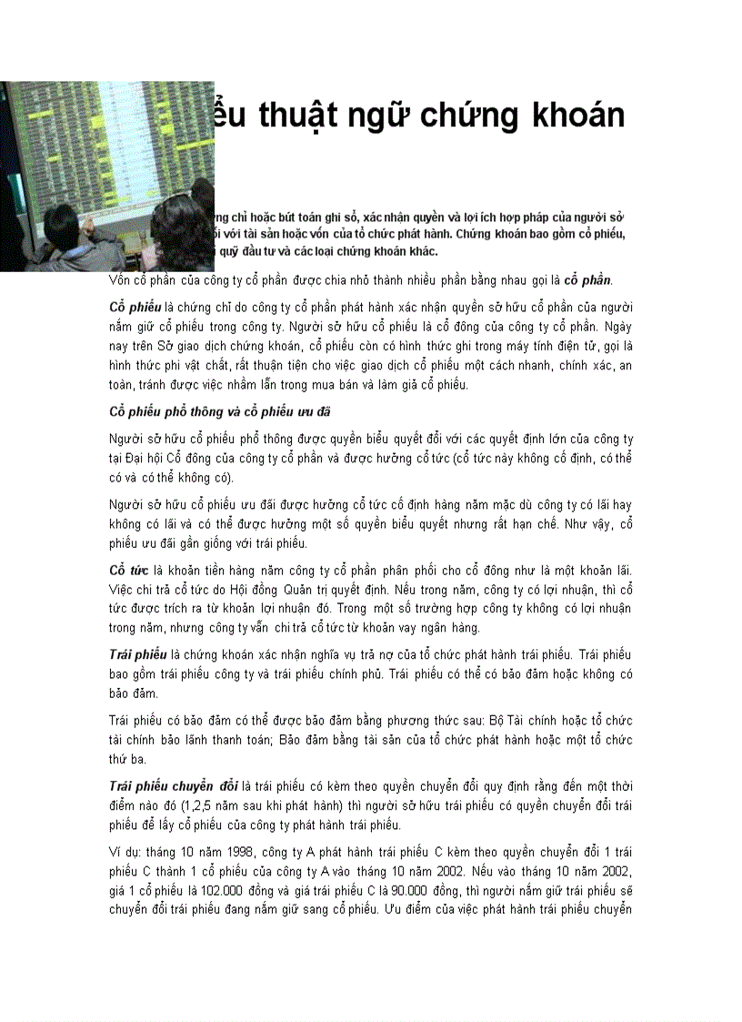 image for page Tìm hiểu thuật ngữ chứng khoán