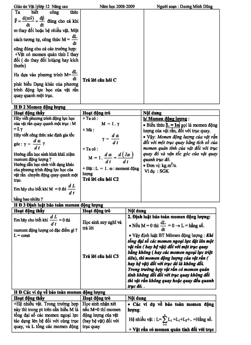 image for page Bài Giảng Chuyển Động của 1 vật rắn quanh 1 trục cố định