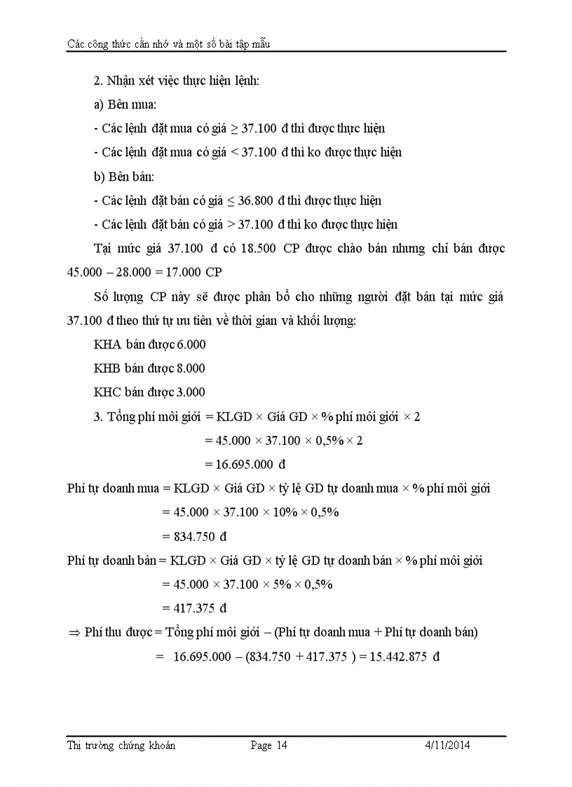 image for page Các công thức cần nhớ và một số bài tập mẫu môn thị trường chứng khoán