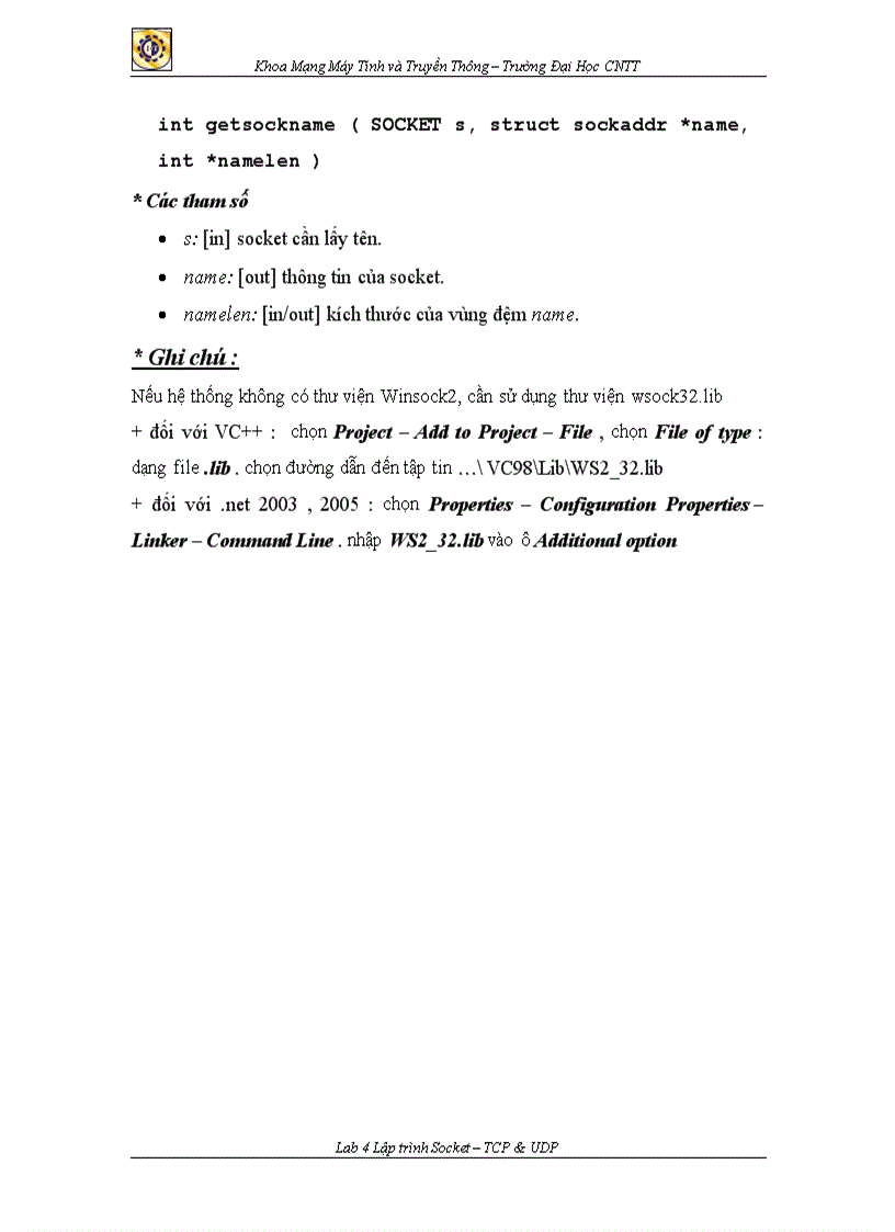 image for page Các thao tác cơ bản trong lập trình socket trên windows