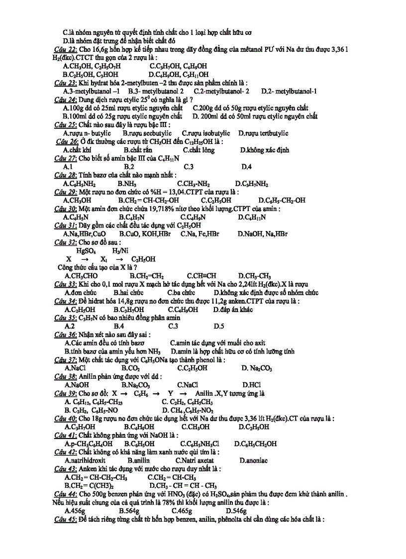 image for page Bài tập Rượu Phenol Amin
