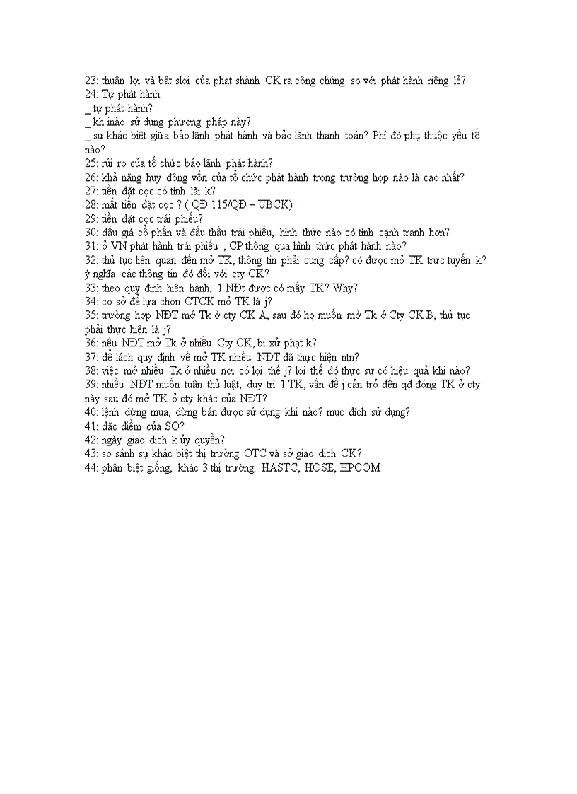 image for page Tổng hợp câu hỏi TTCK