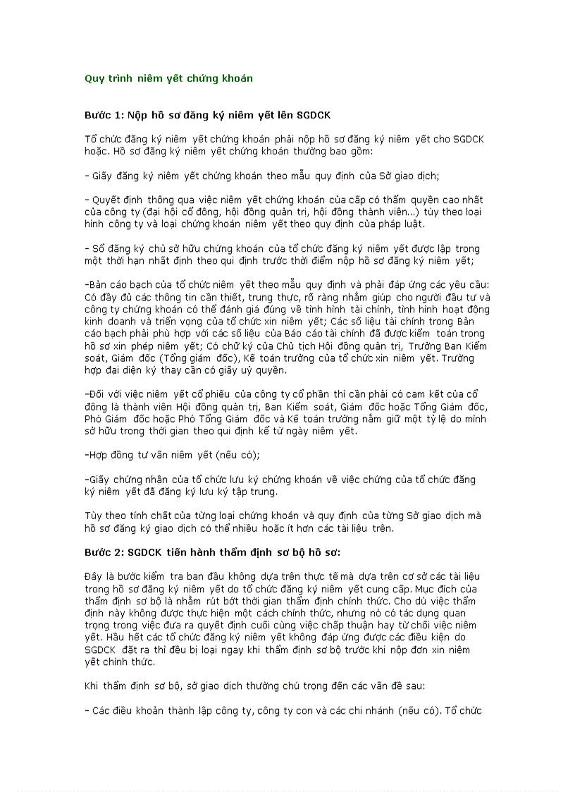 image for page Quy trình niêm yết chứng khoán