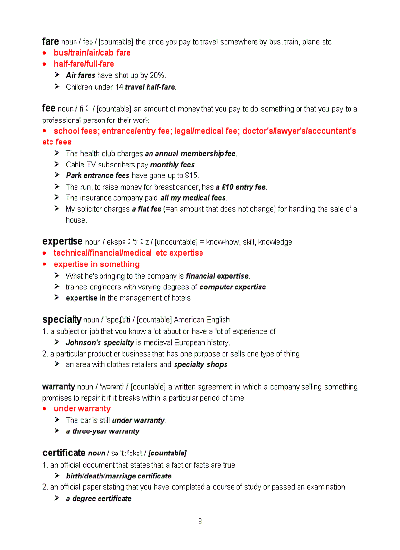 image for page Vocab English 1 Grammar
