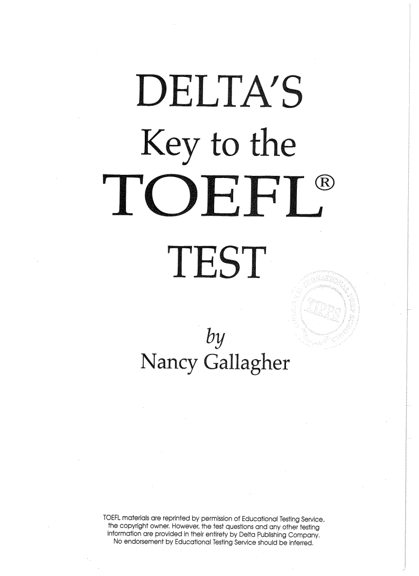 image for page Delta s key to the toefl test part