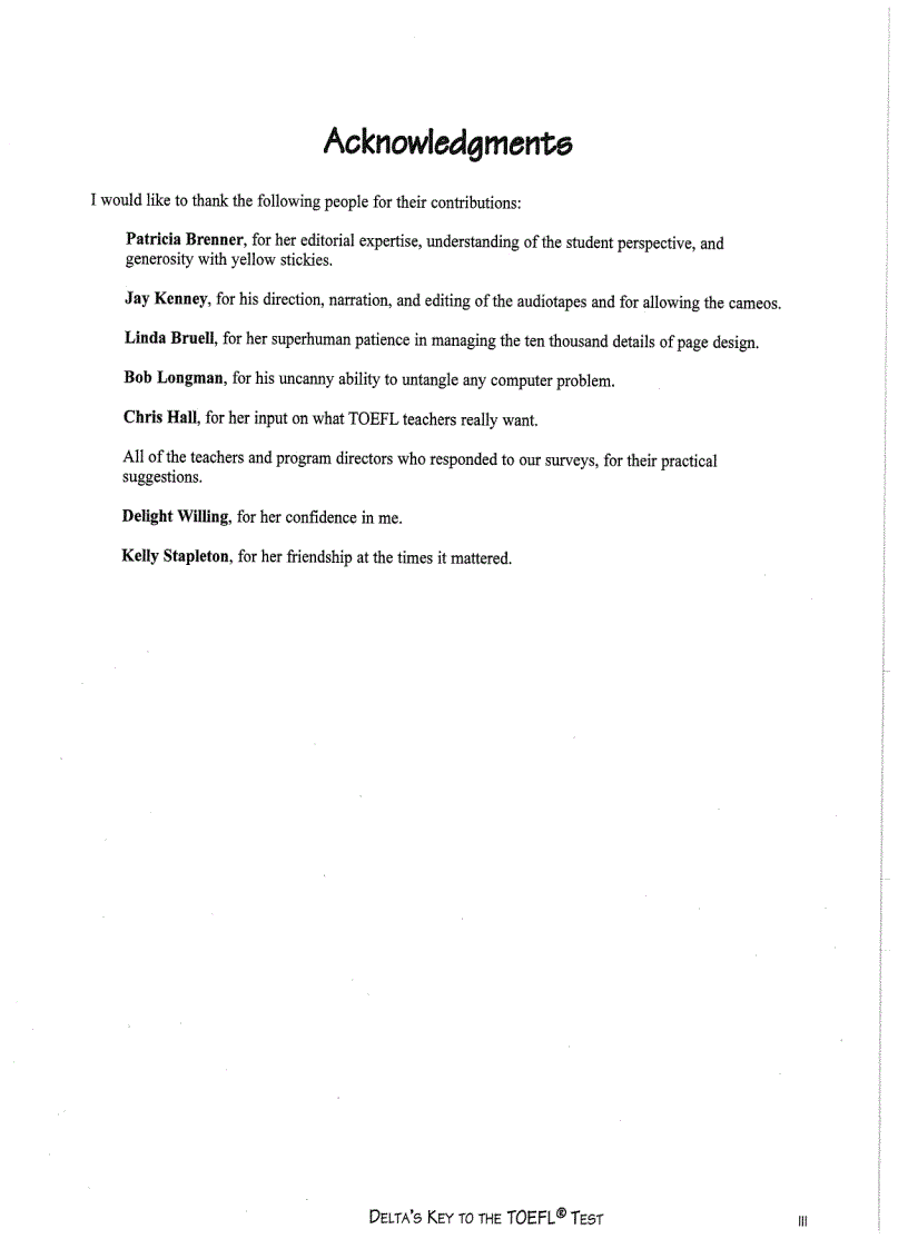 image for page Delta s key to the toefl test part