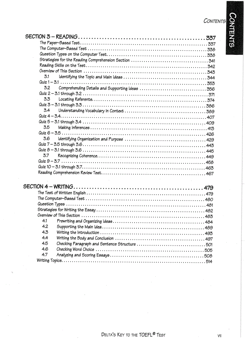 image for page Delta s key to the toefl test part