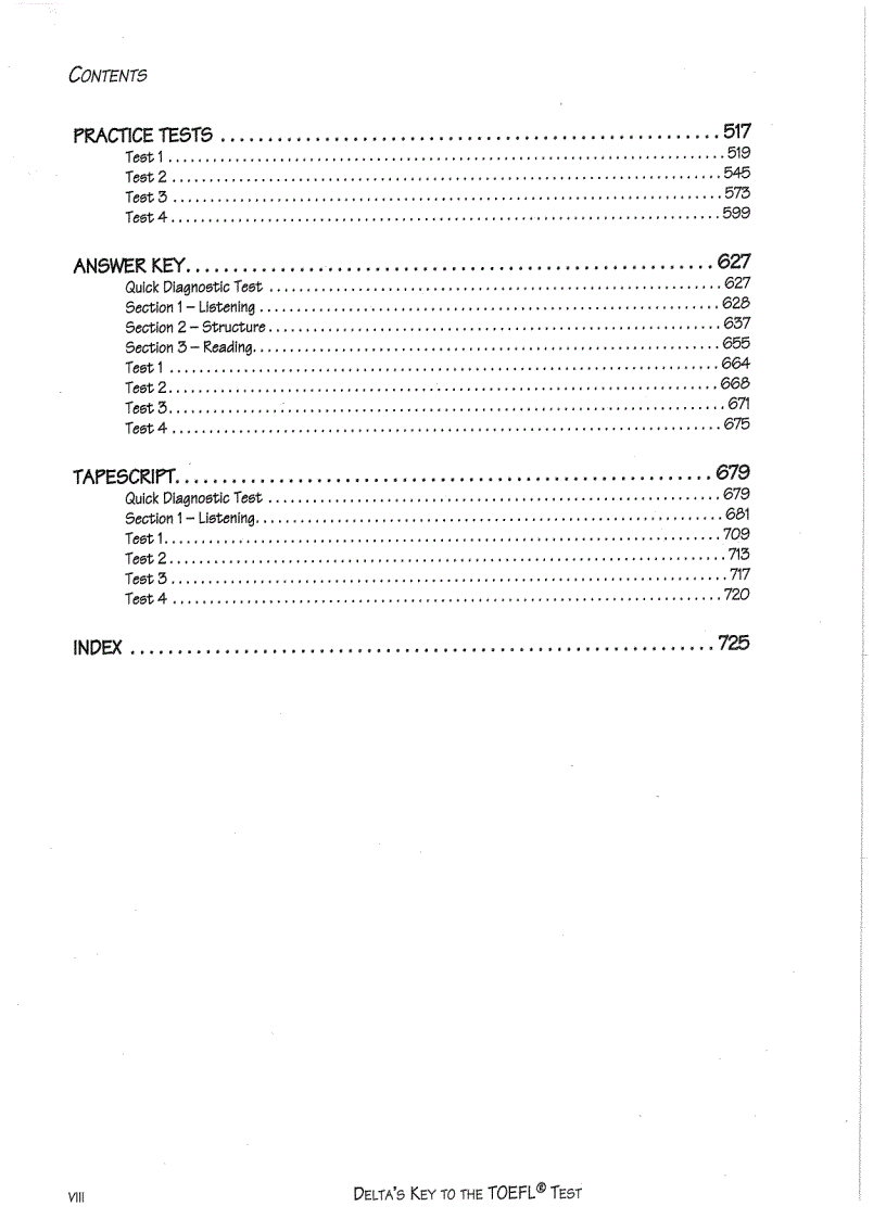 image for page Delta s key to the toefl test part