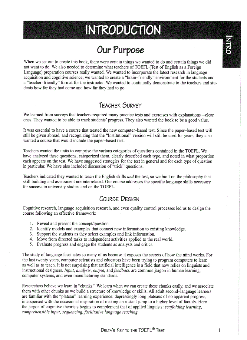 image for page Delta s key to the toefl test part