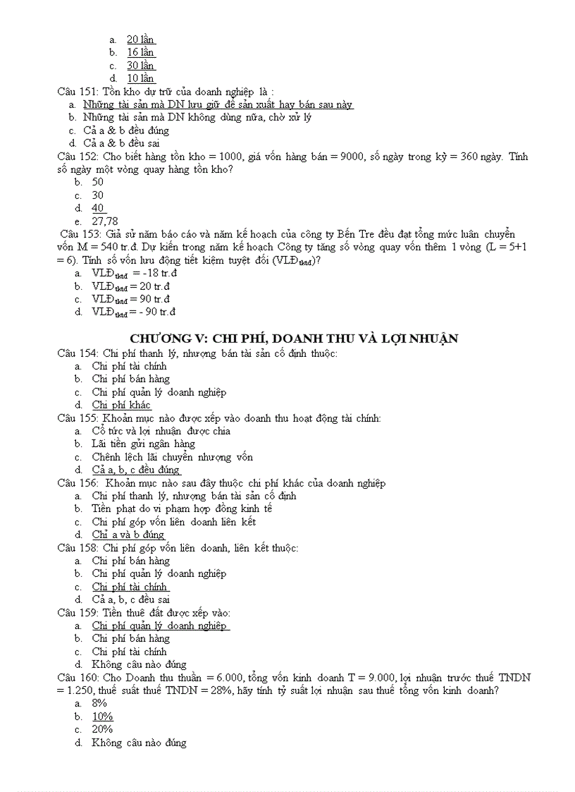 image for page Hệ thống 422 câu hỏi trắc nghiệm tài chính doanh nghiệp