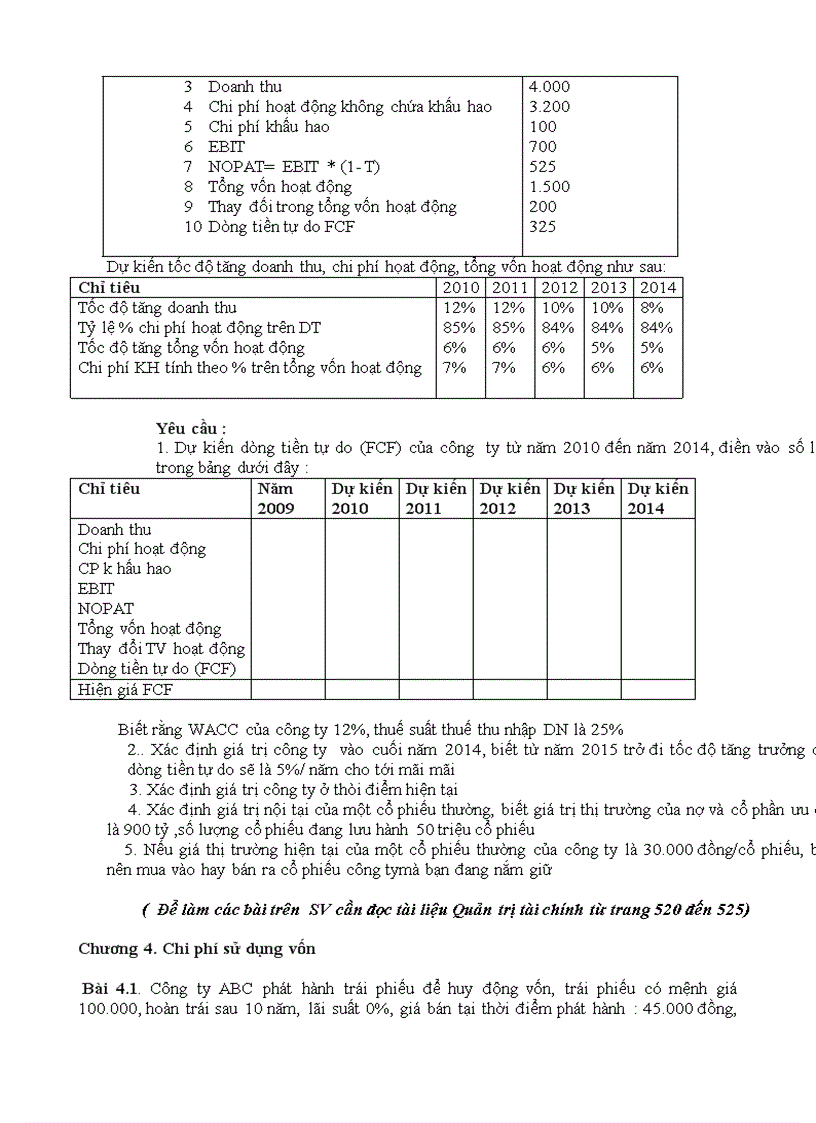 image for page Bài tập môn tài chính doanh nghiệp