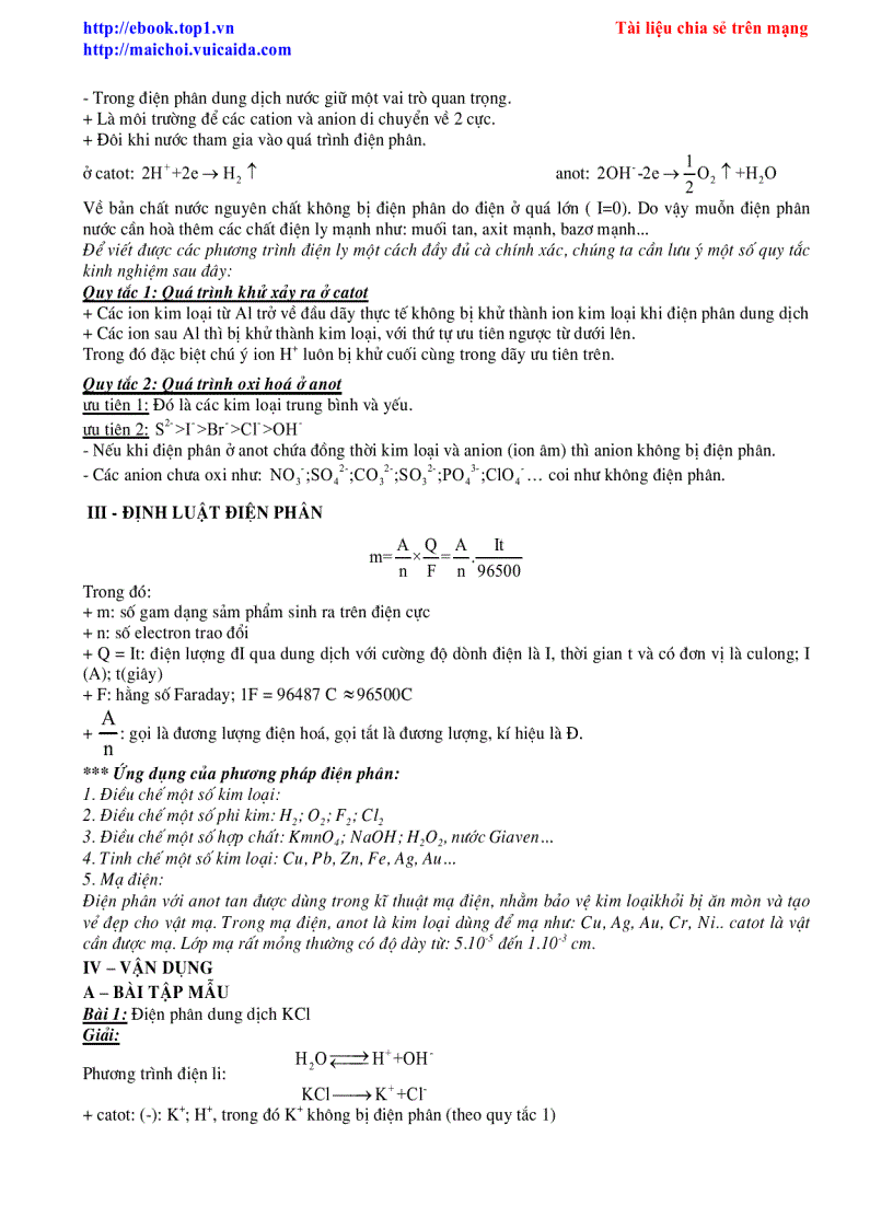 image for page Phương pháp Giải Bài Toán Điện Phân