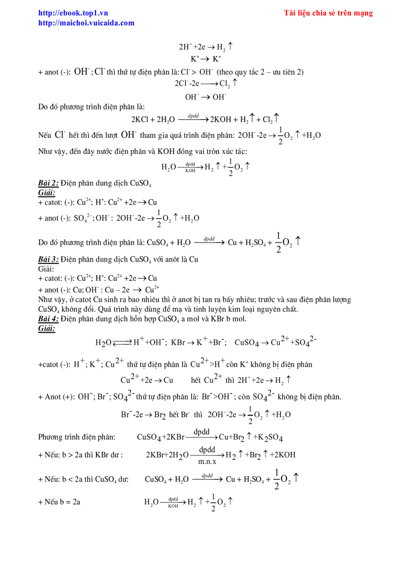 image for page Phương pháp Giải Bài Toán Điện Phân