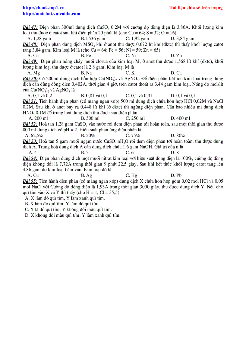 image for page Phương pháp Giải Bài Toán Điện Phân