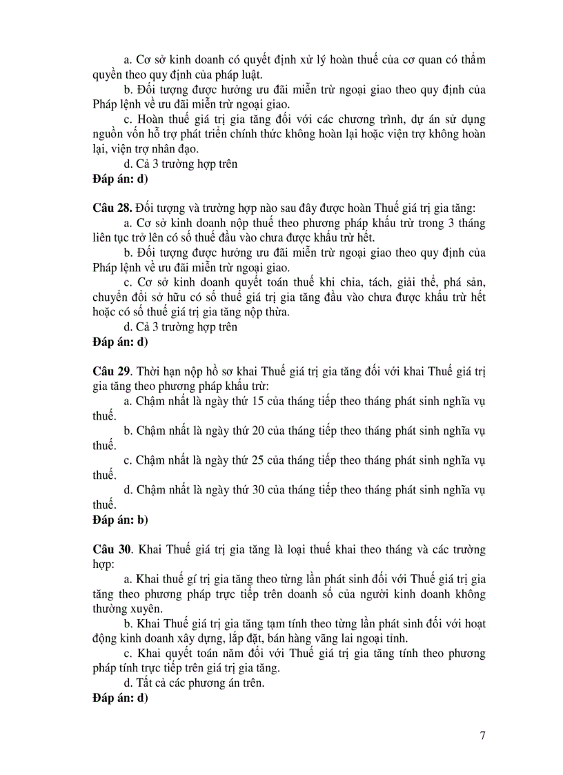 image for page Hệ thống câu hỏi trắc nghiệm thuế có đáp án