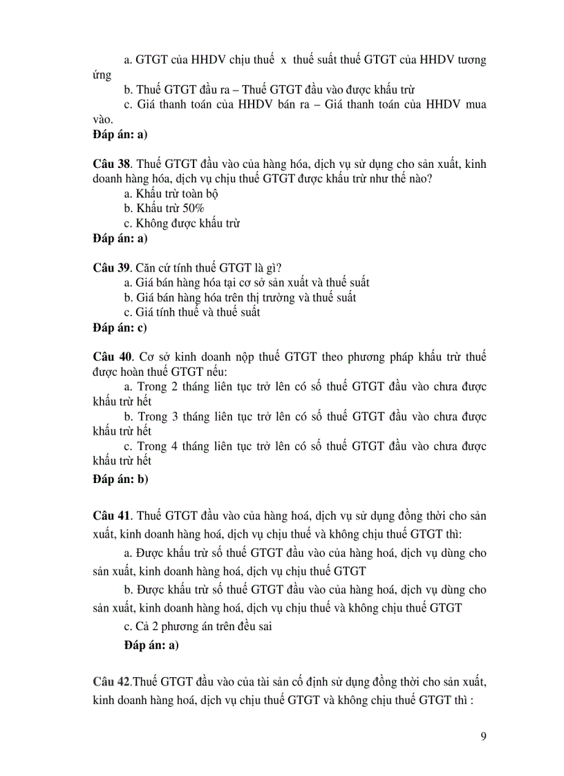 image for page Hệ thống câu hỏi trắc nghiệm thuế có đáp án