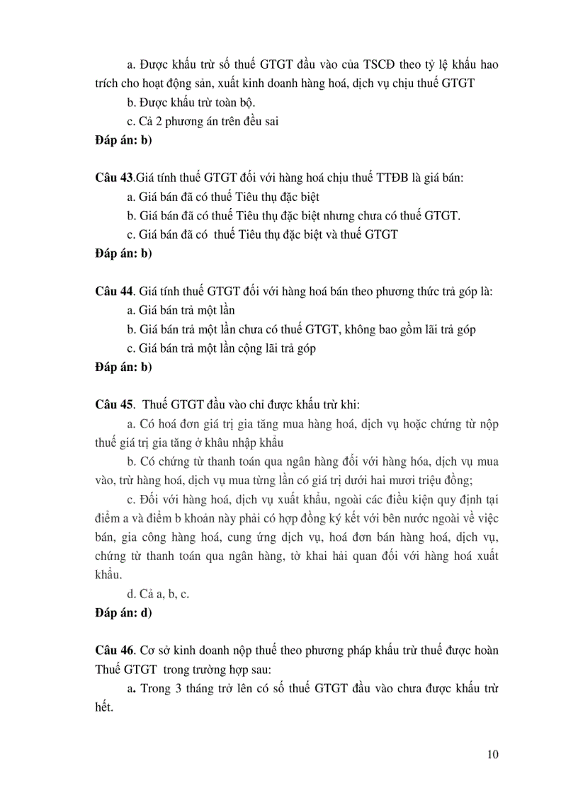 image for page Hệ thống câu hỏi trắc nghiệm thuế có đáp án