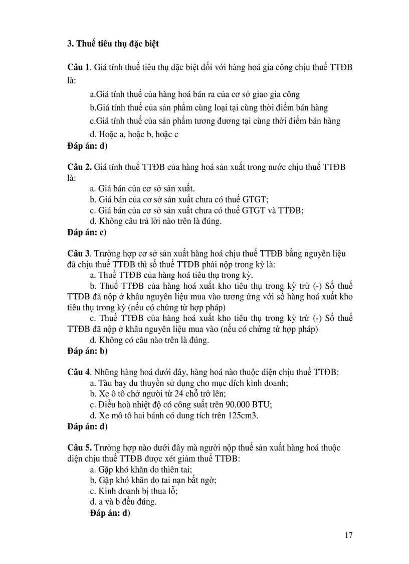 image for page Hệ thống câu hỏi trắc nghiệm thuế có đáp án