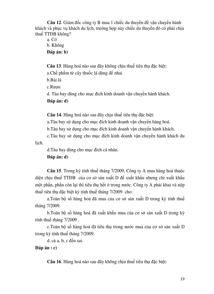 image for page Hệ thống câu hỏi trắc nghiệm thuế có đáp án