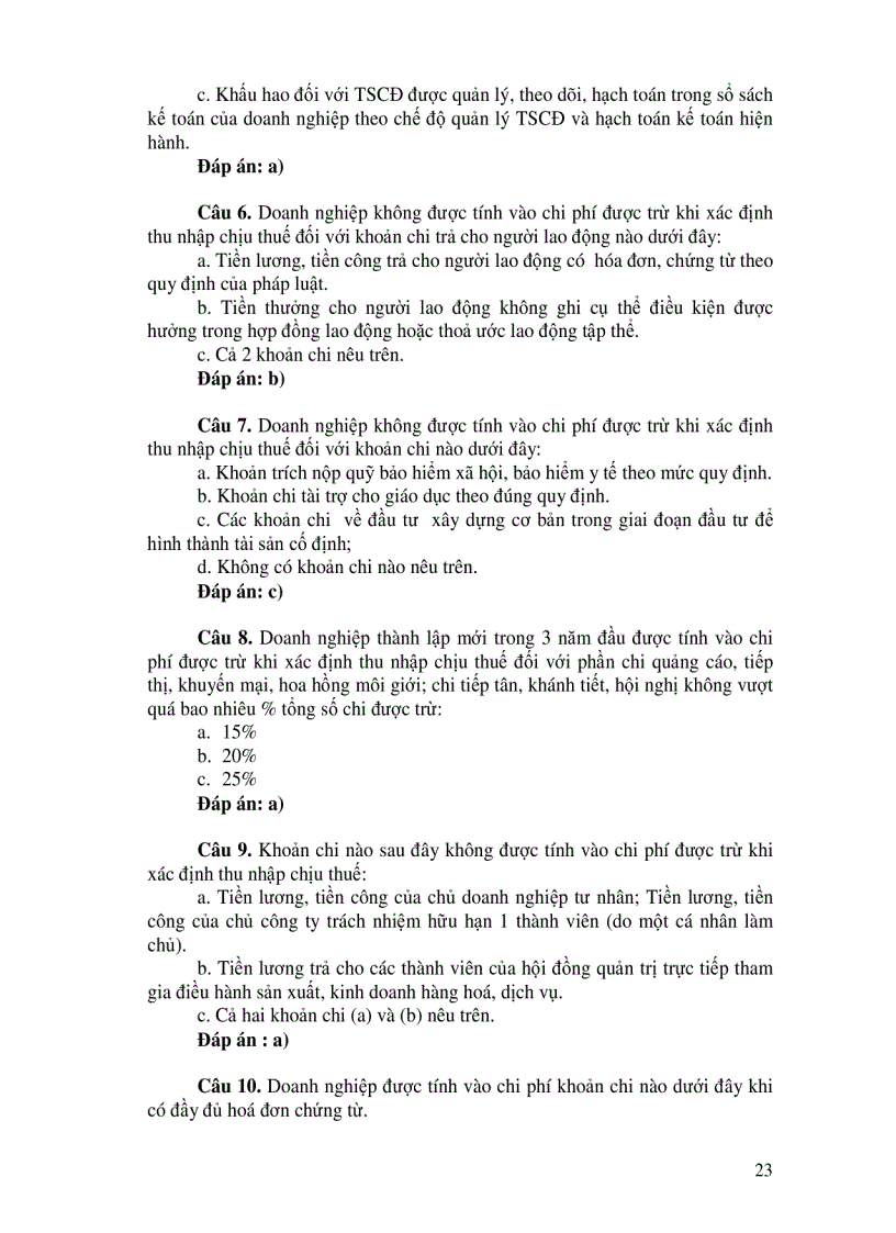 image for page Hệ thống câu hỏi trắc nghiệm thuế có đáp án