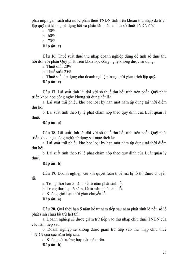 image for page Hệ thống câu hỏi trắc nghiệm thuế có đáp án