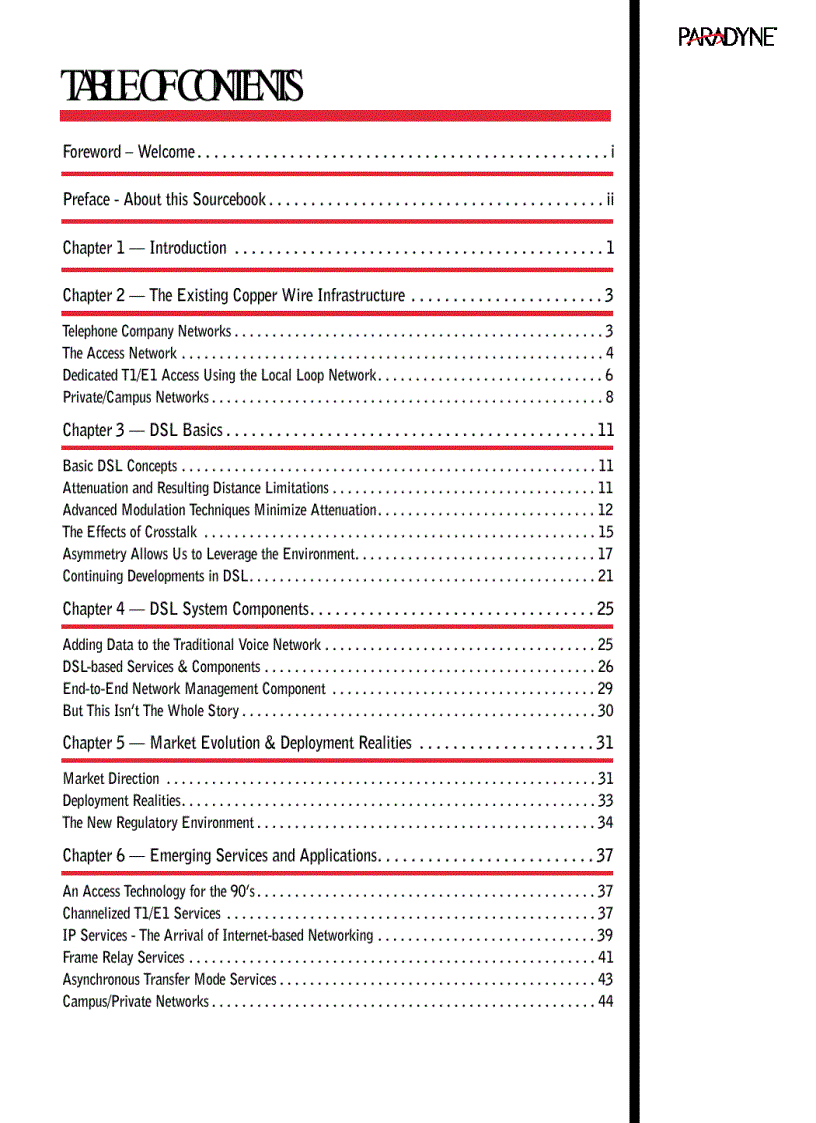 Paradyne DSL Source Book