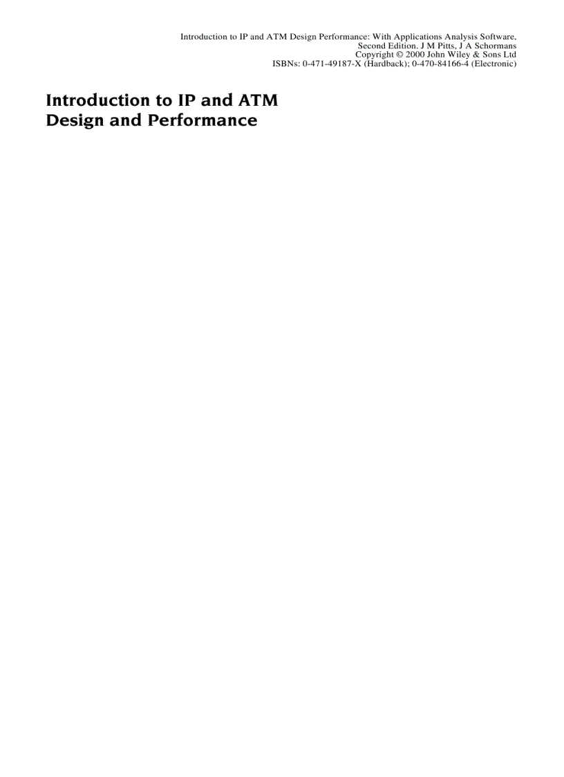 image for page Introduction to IP and ATM Design and Performance