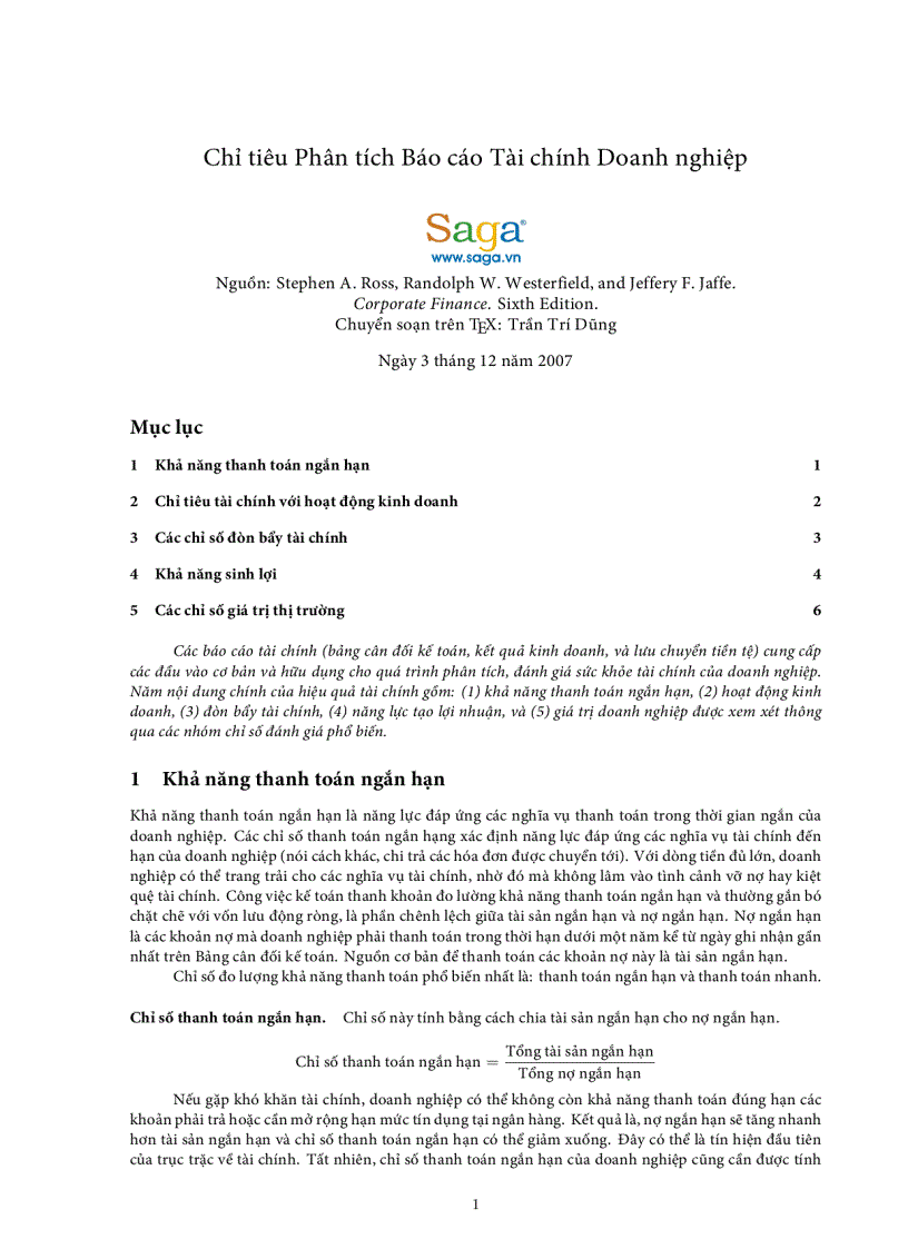 image for page Chỉ tiêu phân tích báo cáo tài chính