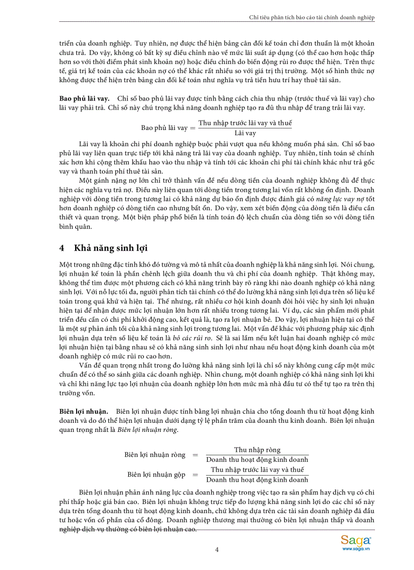 image for page Chỉ tiêu phân tích báo cáo tài chính