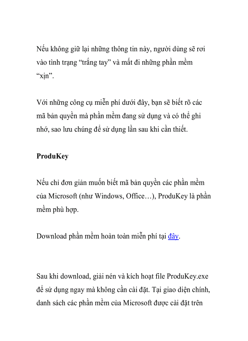 image for page Sao lưu thông tin bản quyền các phần mềm đang có trên hệ thống