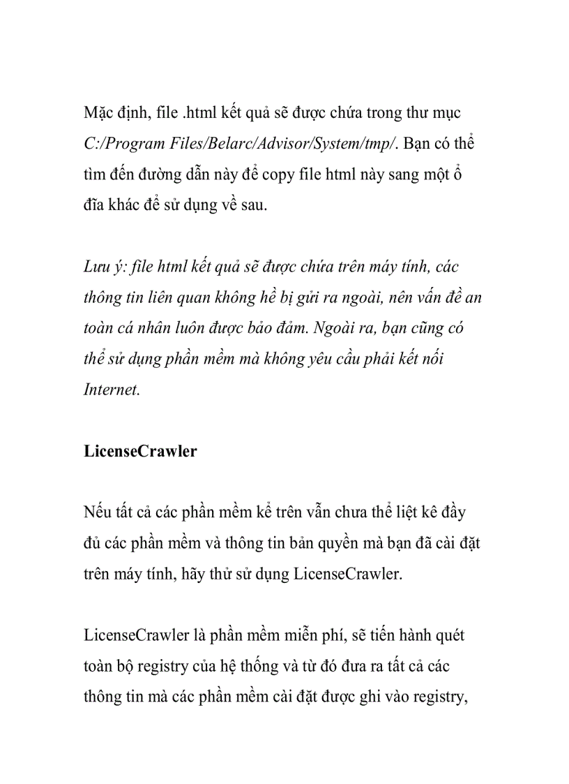 image for page Sao lưu thông tin bản quyền các phần mềm đang có trên hệ thống