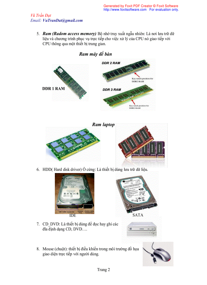 image for page Phần 1 Nhận diện và công dụng của các thiết bị máy tính và các thiết bị liên quan