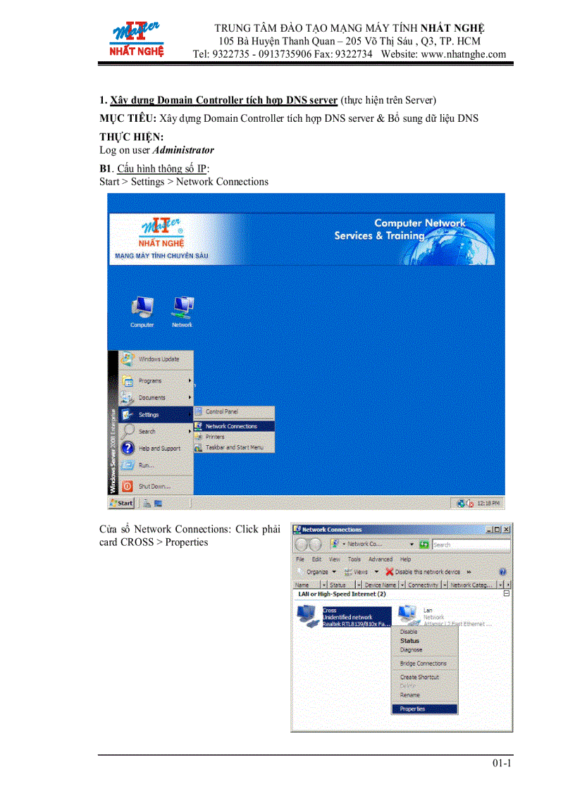 image for page Xây dựng Domain Controller tích hợp DNS server